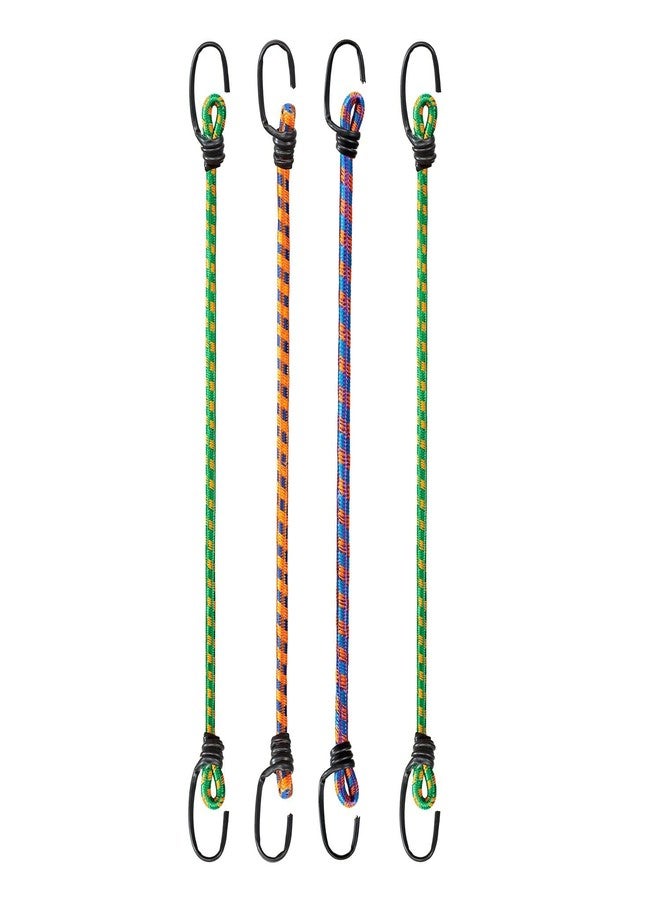 Aqbah High Strength Elastic Bungee Cord for Motocycle, Luggage Tying Rope with Hooks (Multicolour) - 6 FT Set of 4 - Image 1